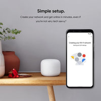 Router y extensor Nest WiFi con altavoz inteligente, compatible con Google WiFi, color blanco, paquete de 3