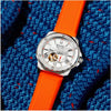 Bulova Marine Star 'Series A' Reloj automático para hombre con correa naranja de silicona, estilo moderno y resistente al agua