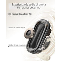 Shokz Openfit 2: Auriculares Abiertos Bluetooth Con Micrófono Y Gancho Para La Oreja, 48h Reproducción, Negros