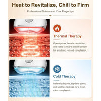 Dopsikn Terapia de luz roja para cara y cuello, masajeador facial con modos caliente y frío, herramienta para contornear