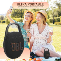 JBL Clip 5 Altavoz Bluetooth portátil IP67, batería duradera, compacto para interiores y exteriores, incluye cable USB-C