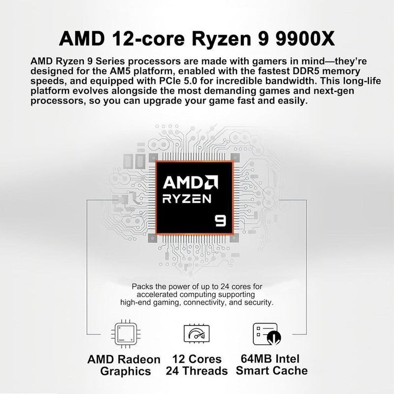 PC de escritorio para juegos MSI Aegis ZS2 con AMD Ryzen 9 9900X, 32GB RAM, 4TB SSD, GeForce RTX 5070, refrigeración líquida