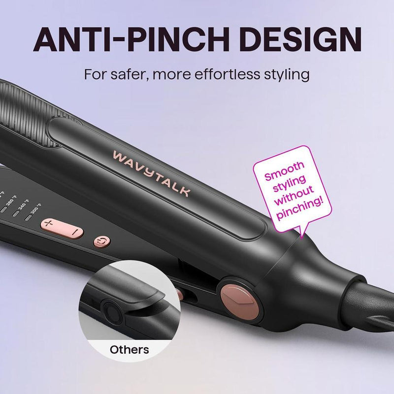 Plancha plana pequeña tipo lápiz Wavytalk para cabello corto, corte pixie y flequillo. Ideal para peinados precisos y rizos suaves