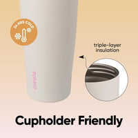 Botella de agua Owala FreeSip Sway de acero inoxidable aislada con pico de dos vías y pajita integrada, ideal para deportes y viajes