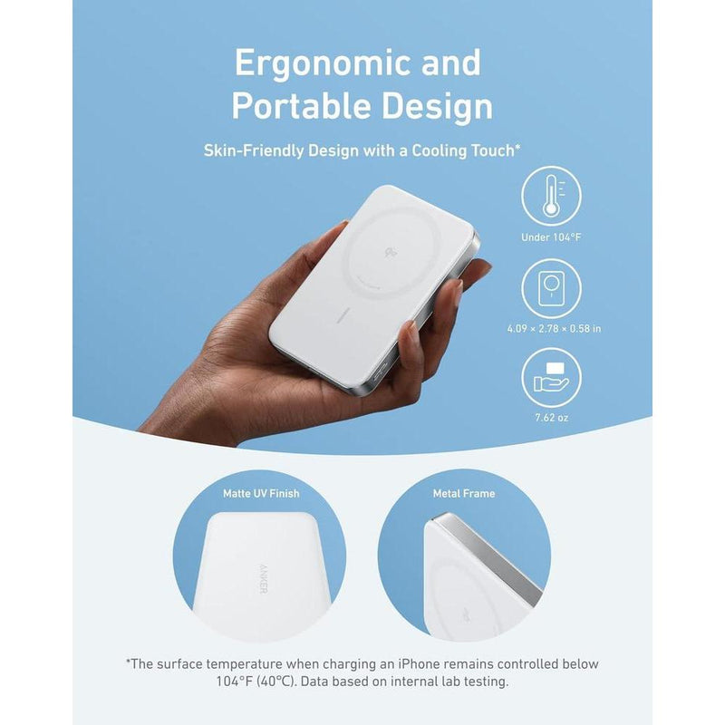 Anker MagGo - Batería externa magnética de 10000 mAh certificado Qi2, cargador portátil MagSafe ultrarrápido compatible iPhone