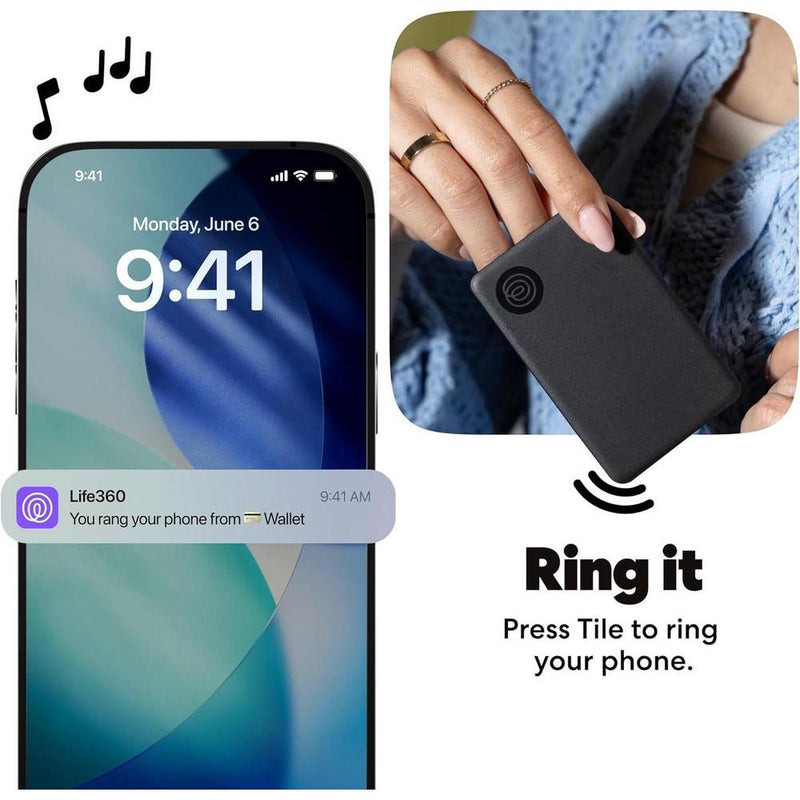 Tile Slim Bundle - Buscador De Billeteras, Rastreador Bluetooth Y Localizador Compatible Con Ios Y Android, Paquete De 4 En Negro