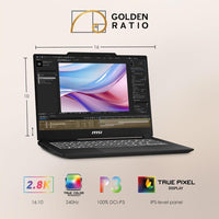 MSI Creator M14 14" 2.8K Laptop: Intel Core i7-13620H, RTX 4050, 16GB RAM, 1TB SSD, Win 11, Negro