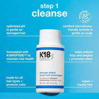 K18 Damage Shield Set: champú y acondicionador, protección para color, reduce encrespamiento y enredos