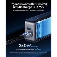 Anker Power Bank, 3 puertos, 26,250mAh, máximo 300W, carga bidireccional, TSA aprobado, control app, para MacBook iPhone