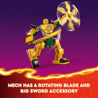 LEGO Ninjago Arin's Battle Mech con minifigura Arin Ninja y espada katana, juguete para niños y niñas de 4 años en adelante