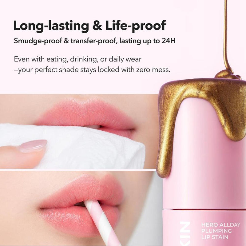 APRILSKIN Hero All Day Plumping Lip Stain Rosa de larga duración con efectos voluminizadores e hidratantes