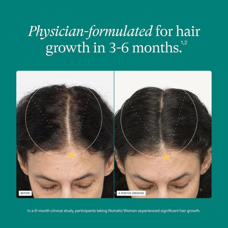 Nutrafol Suplementos para Crecimiento del Cabello de Mujeres, Clínicamente Probados y Recomendados por Dermatólogos