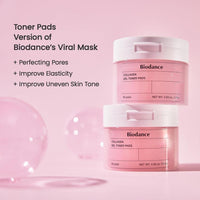 Biodance Almohadillas de tóner de gel de colágeno para minimizar poros y mejorar elasticidad, adecuado para piel sensible