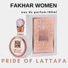 Lattafa Fakhar - Eau de Parfum para mujer. Fragancia encantadora con notas frutadas y florales, ideal para uso diario