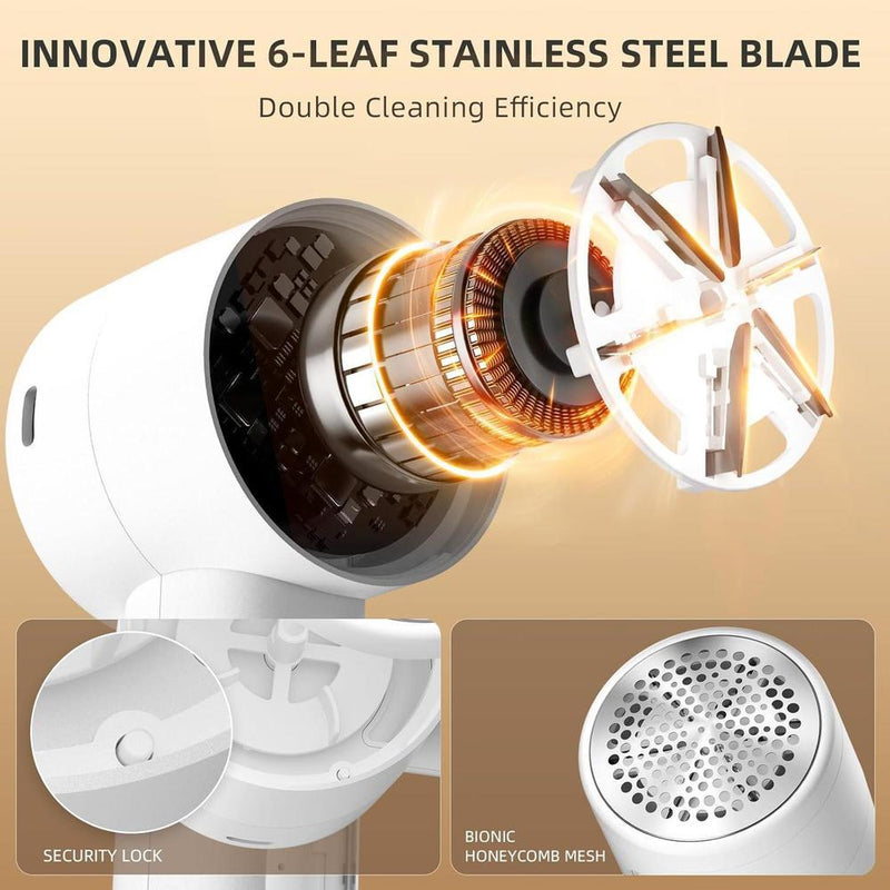 Rasuradora de telas recargable y portátil, con 3 velocidades, 6 cuchillas, pantalla LED, ideal para eliminar pelusas de ropa, muebles y más
