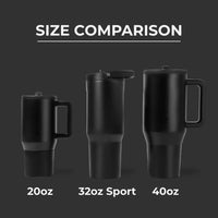 HydroJug Sport Botella de acero inoxidable con popote, aislada al vacío, a prueba de fugas, diseño ergonómico, reutilizable, duradera, negro