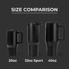 HydroJug Sport Botella de acero inoxidable con popote, aislada al vacío, a prueba de fugas, diseño ergonómico, reutilizable, duradera, negro