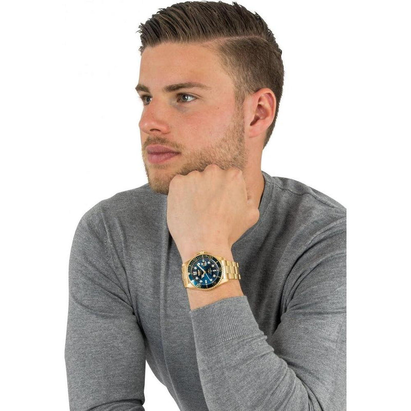 Invicta Reloj de Cuarzo Pro Diver para Hombre con Correa de Acero Inoxidable Dorado y Esfera Azul