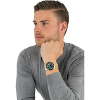 Invicta Reloj de Cuarzo Pro Diver para Hombre con Correa de Acero Inoxidable Dorado y Esfera Azul
