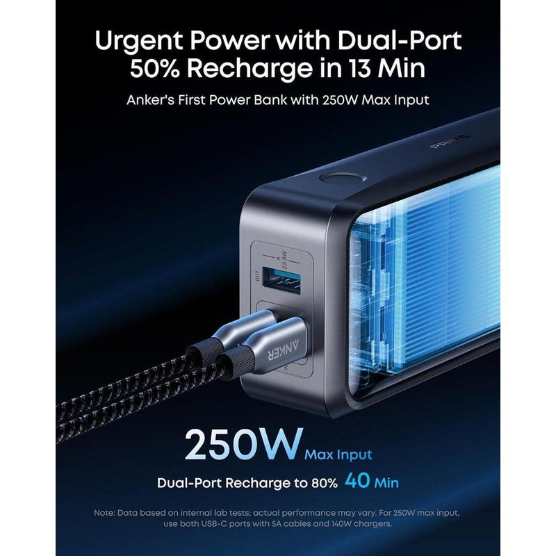 Anker Prime Power Bank con salida máxima de 300W, carga bidireccional, control por app, compatible con MacBook y iPhone