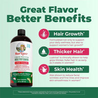 Multivitamínico Líquido MaryRuth's para Crecimiento de Cabello y Cuidado de Piel, con Biotina y Lustriva