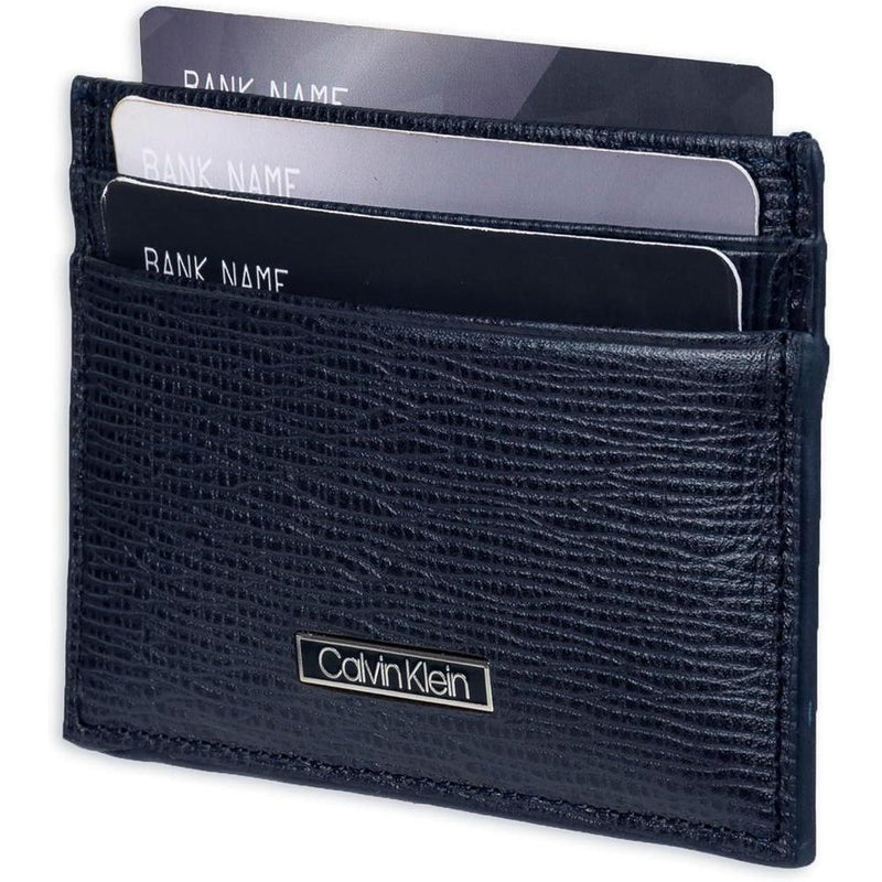 Set de Cartera y Tarjetero Minimalista para Hombre Calvin Klein con Bloqueo RFID, Cuero 100%