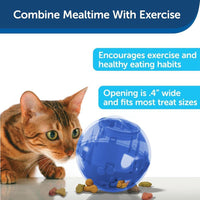 PetSafe SlimCat Juguete y dispensador de comida interactivo para gatos, azul, fomenta el ejercicio y la digestión, 15 cm