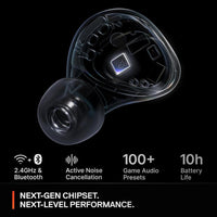 SteelSeries Arctis GameBuds con Switch Wireless 2.4GHz, Bluetooth 5.3, cancelación de ruido, presets de audio, batería 40H - Blanco
