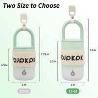 Vaso térmico de acero inoxidable BJPKPK con tapa y asa, ideal para café de viaje, color niebla verde
