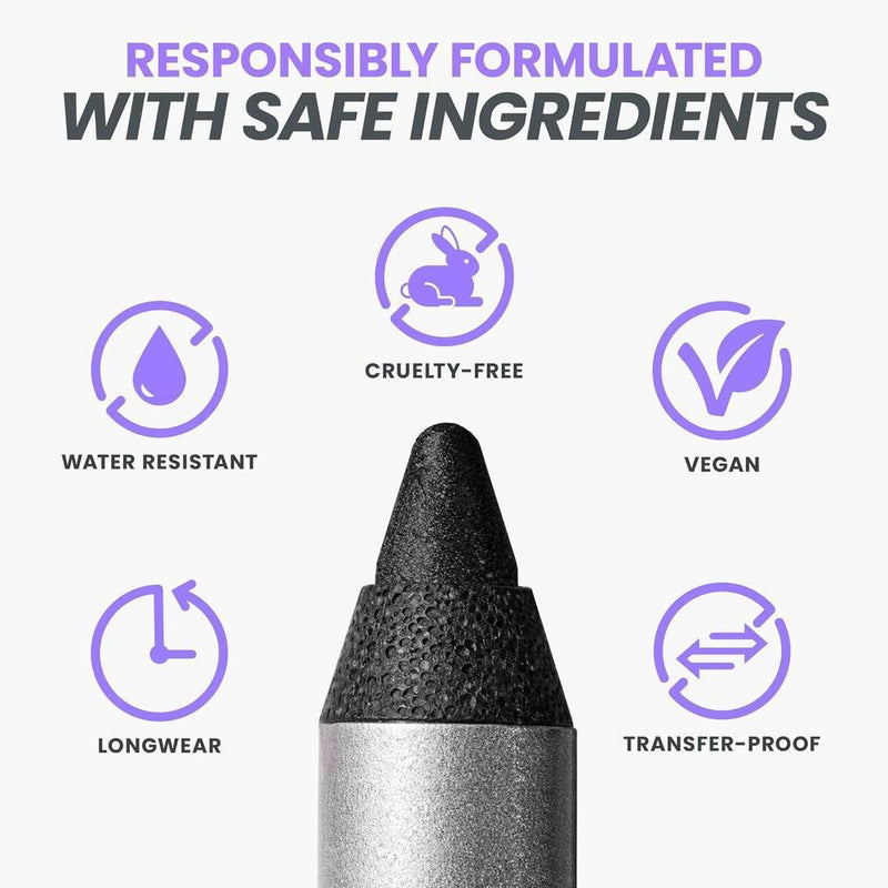 Wonderskin Eyeliner de larga duración, delineador resistente al agua y manchas con efecto glitter. Tecnología TruGlide para aplicación precisa