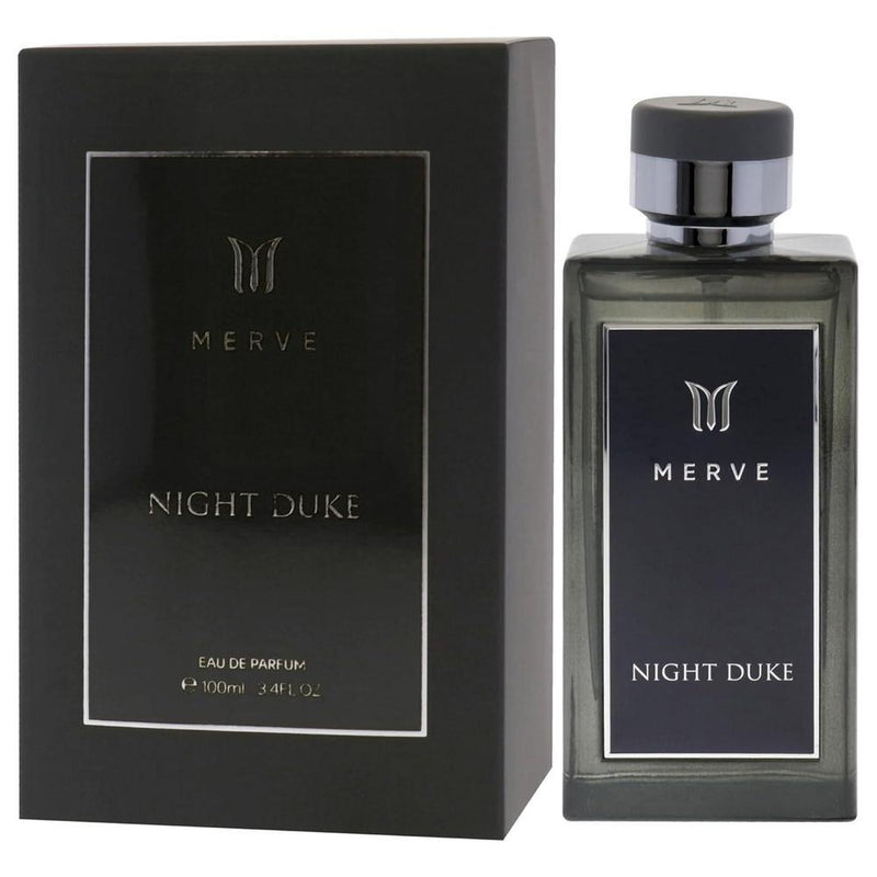 Merve Night Duke para hombre - Perfume elegante con flores y ámbar gris, notas marinas refrescantes
