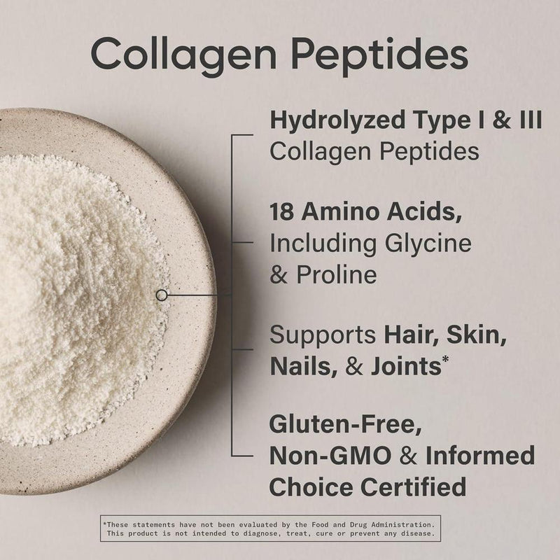Péptidos de colágeno sin sabor, certificado Paleo sin OMGs ni gluten, fácil de mezclar para piel y articulaciones saludables