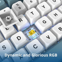 Montech MKey TKL Teclado mecánico para juegos, RGB personalizable, PBT MDA, switches Gateron G Yellow intercambiables