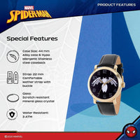 Reloj analógico vintage Spider-Man para adultos, diseño resistente al agua con movimiento de cuarzo y material de alta calidad