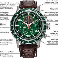 Reloj cronógrafo Citizen Eco-Drive Brycen para hombre, con caja de acero inoxidable y diseño deportivo contemporáneo