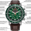 Reloj cronógrafo Citizen Eco-Drive Brycen para hombre, con caja de acero inoxidable y diseño deportivo contemporáneo