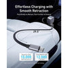 Anker Cargador de coche USB-C, carga rápida de 75W, ultracompacto con cable retráctil para múltiples dispositivos