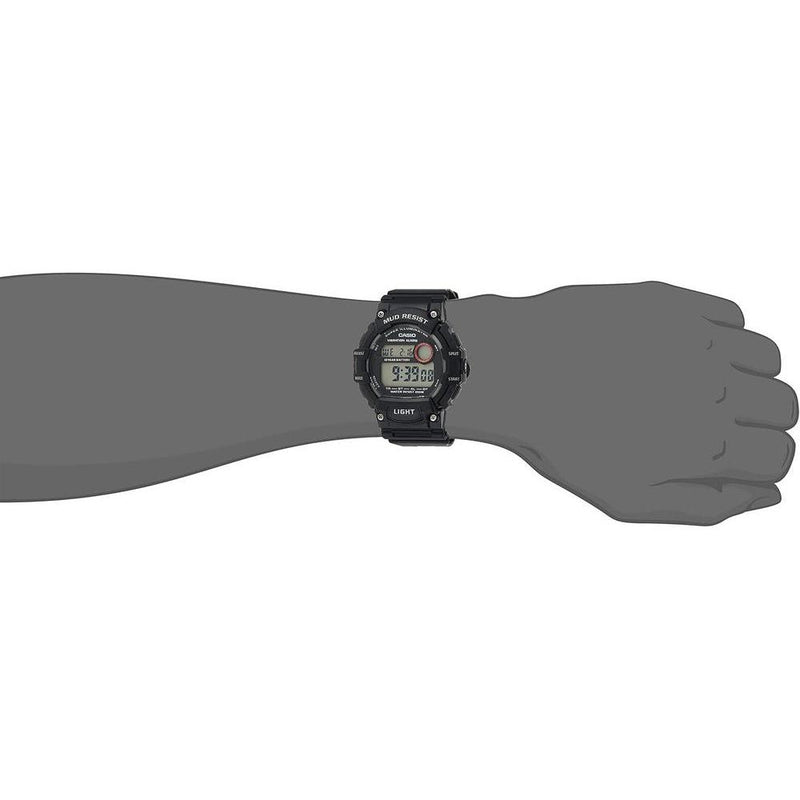 Casio Reloj de cuarzo resistente al barro con correa de resina y cuerpo de acero inoxidable, modelo TRT-110H-1AVCF