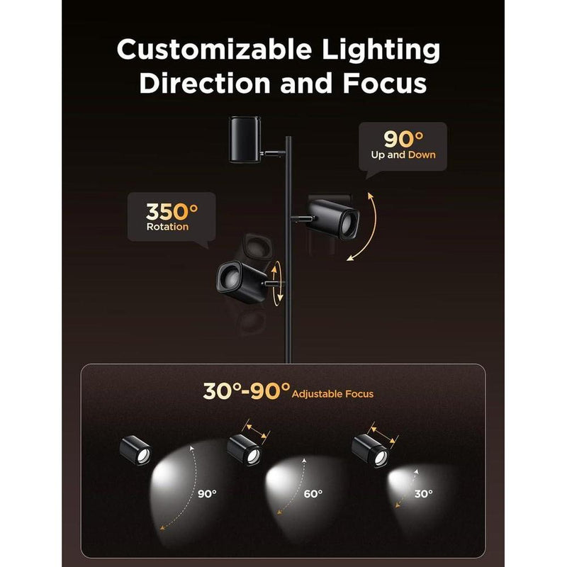 Lámpara de pie Govee con tecnología LuminBlend, 3 luces giratorias, 64 escenas dinámicas y sincronización de música, compatible con Matter