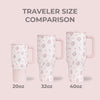 HydroJug Traveler - Botella reutilizable con popote abatible, resistente a fugas y de acero inoxidable con base de goma