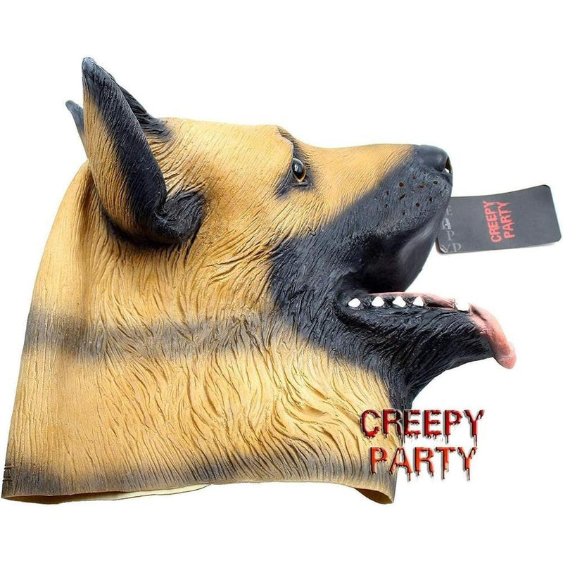 CreepyParty - Máscara de látex para cabeza de perro, ideal para Halloween y eventos festivos