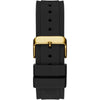 Reloj Guess para hombre de acero inoxidable con movimiento cuarzo japonés y correa de silicona negra resistente