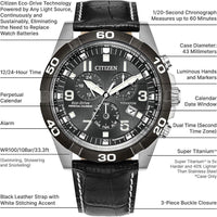 Citizen Reloj cronógrafo Eco-Drive Sport Casual Brycen para hombre con Super Titanium y calendario perpetuo