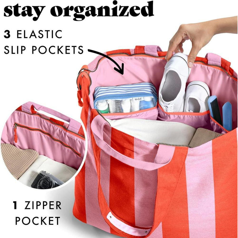 Fit & Fresh Bolso de Playa Grande para Mujer - Bolso de Viaje Extra Grande con Bolsillos