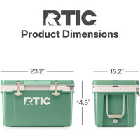 RTIC Enfriador Ultraligero 32 Cuartos, Portátil y Aislado para Bebidas y Camping, 30% más Ligero que Refrigeradores Convencionales