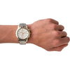 Reloj cronógrafo Fossil Dean de acero inoxidable para hombre, estilo clásico, con esfera blanca y dos tonos