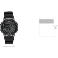 Reloj Digital Casio para Hombre con Alarmas Múltiples, Cronómetro, Temporizador y Mapa Mundial para Hora Mundial