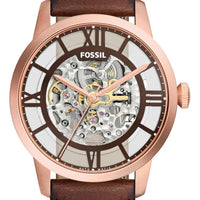 Reloj Fossil Townsman Automático de acero inoxidable y cuero, estilo esqueleto, resistente al agua hasta 50 metros