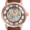 Reloj Fossil Townsman Automático de acero inoxidable y cuero, estilo esqueleto, resistente al agua hasta 50 metros