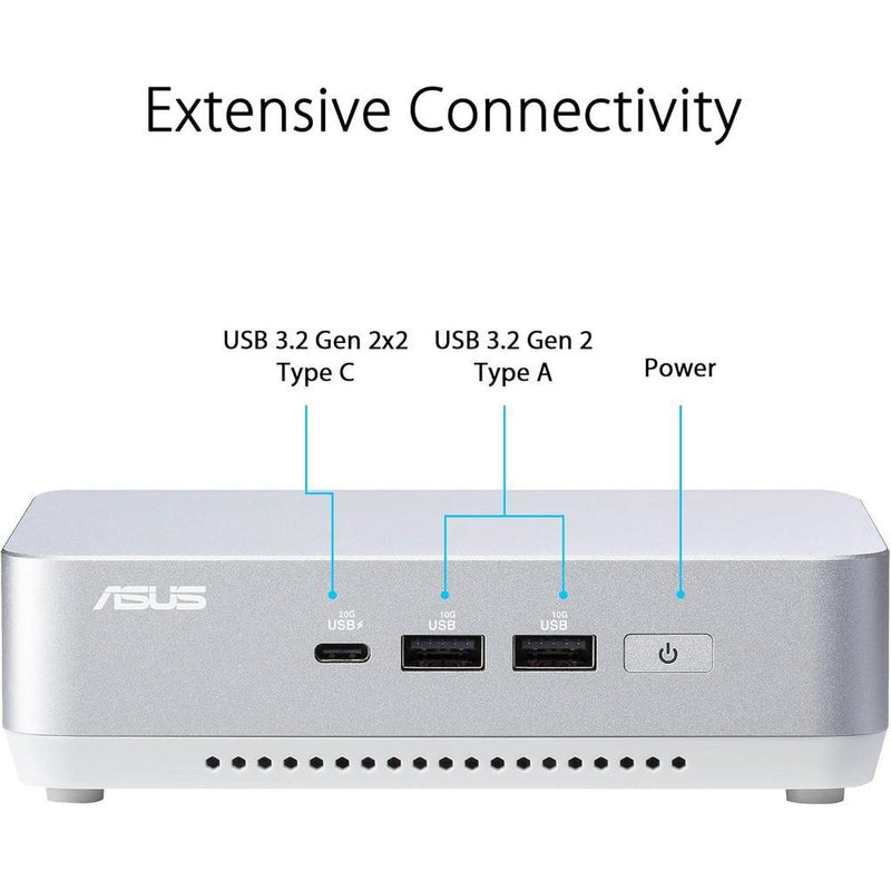 ASUS NUC 14 Pro+ con Intel Core Ultra 9, 32GB RAM, 1TB SSD, Thunderbolt 4 y soporte VESA, chasis de aluminio plateado